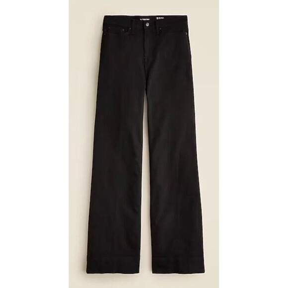 J.CREW Denim Trouser 1996 Semi-Stretch Plus Size US 20 35 Black NEW Casual CC557 - Picture 1 of 16